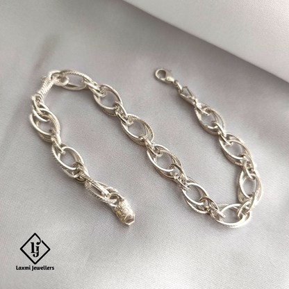 925 Sterling Silver Rope Link Chain Bracelet for Men – Classic & Stylish | Laxmi Jewellers