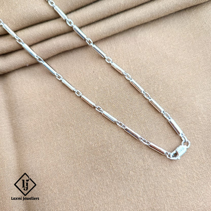 925 Sterling Silver Pipe Link Chain for Men – Sleek & Modern Design
