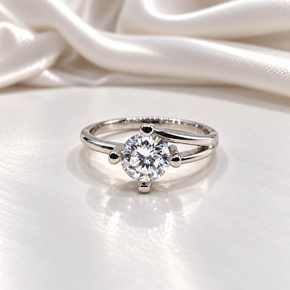Solitaire Diamond-Style Silver Ring for Women | Elegant Ladies Ring – Laxmi Jewellers