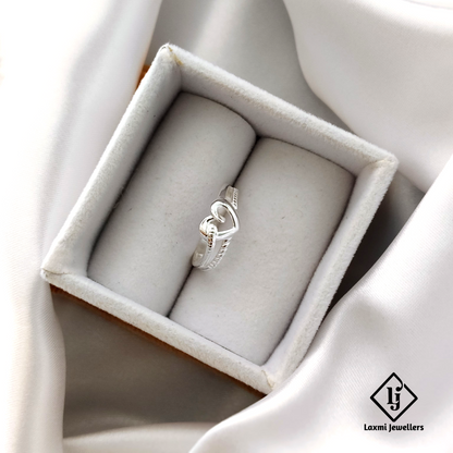 Elegant Heart Knot Sterling Silver Ring – Perfect for Gifting & Daily Wear