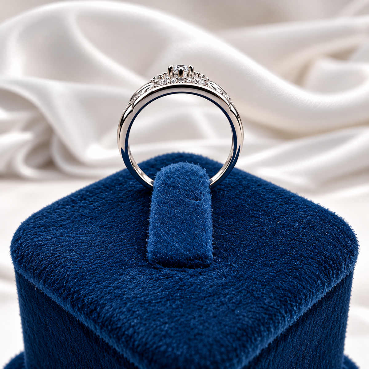 Elegant Heart Design Ladies Ring with Sparkling Stones | Silver Ring for Women – Laxmi Jewellers