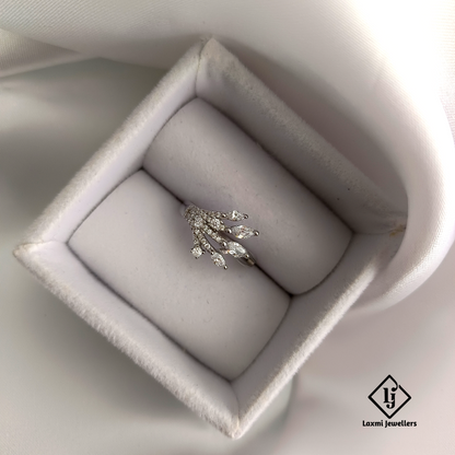 925 Silver Hand Design CZ Adjustable Ring for Women | Unique Statement Finger Ring