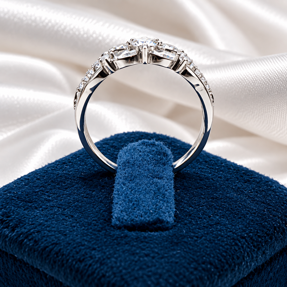 925 Sterling Silver Heart Ring for Women | Elegant Heart & Stone Studded Ladies Ring – Laxmi Jewellers