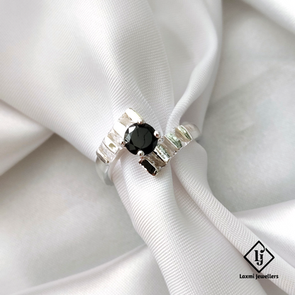 925 Silver Designer Black Stone Ring for women – Stylish & Unique Statement Jewelry
