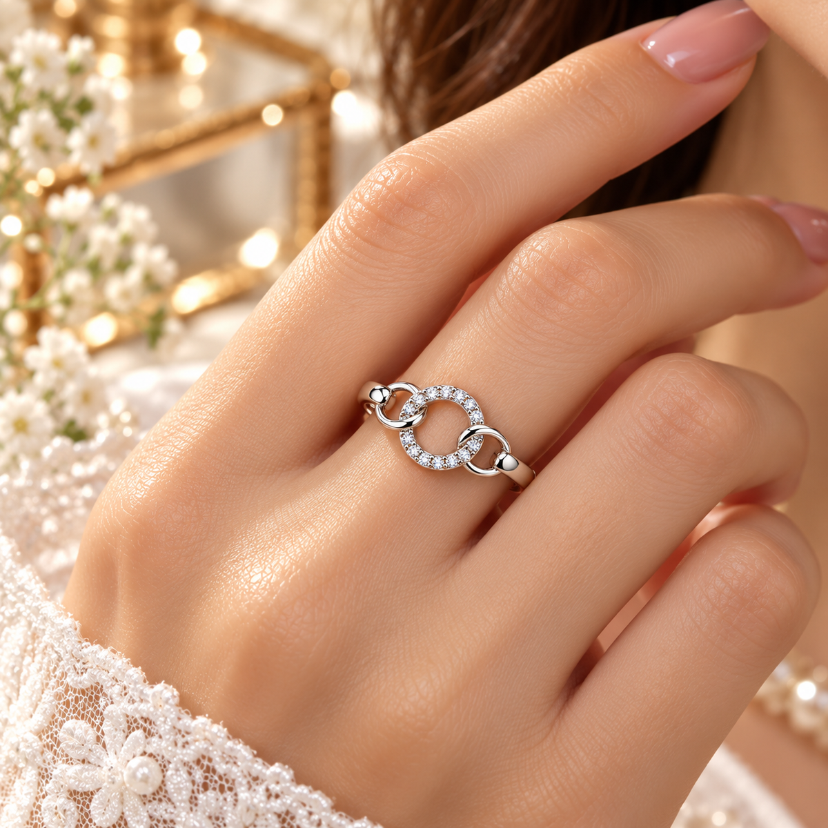 925 Sterling Silver Horseshoe Ring for Women | Lucky Horseshoe & CZ Stone Ladies Ring – Laxmi Jewellers