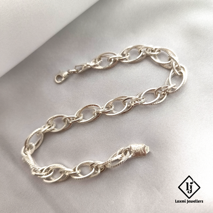 925 Sterling Silver Rope Link Chain Bracelet for Men – Classic & Stylish | Laxmi Jewellers