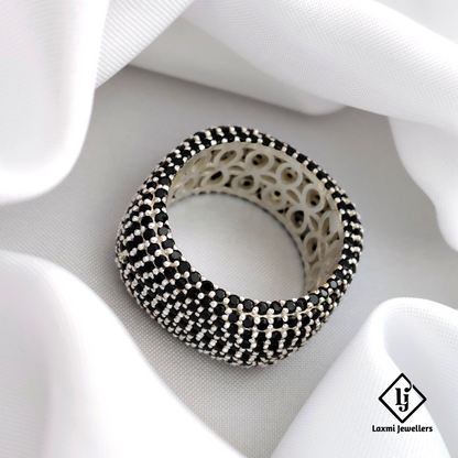 925 Silver Black Stone Cocktail Ring for Women – Designer Statement Jewelry