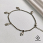 Elegant Silver Beaded Bracelet with Leaf Charms – Laxmi Jewellers