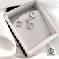 925 Sterling Silver Modern Circle Pendant Set for Women – CZ Stone Jewelry