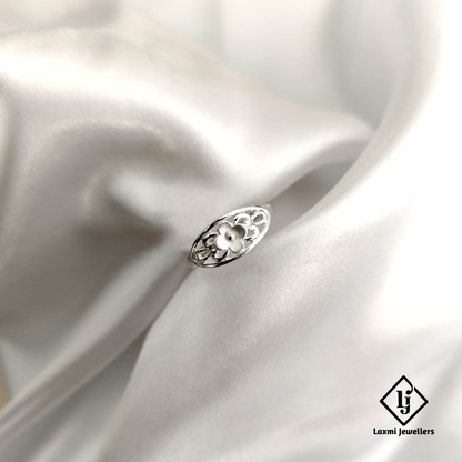 Elegant Floral Sterling Silver Ring - Intricate Flower Design | Laxmi Jewellers