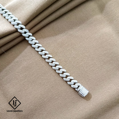 925 Silver Iced Cuban Link Bracelet for Men – Heavy, Stylish & Durable