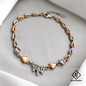 925 Sterling Silver Crown Bracelet with Rose Gold & CZ Hearts | Laxmi Jewellers
