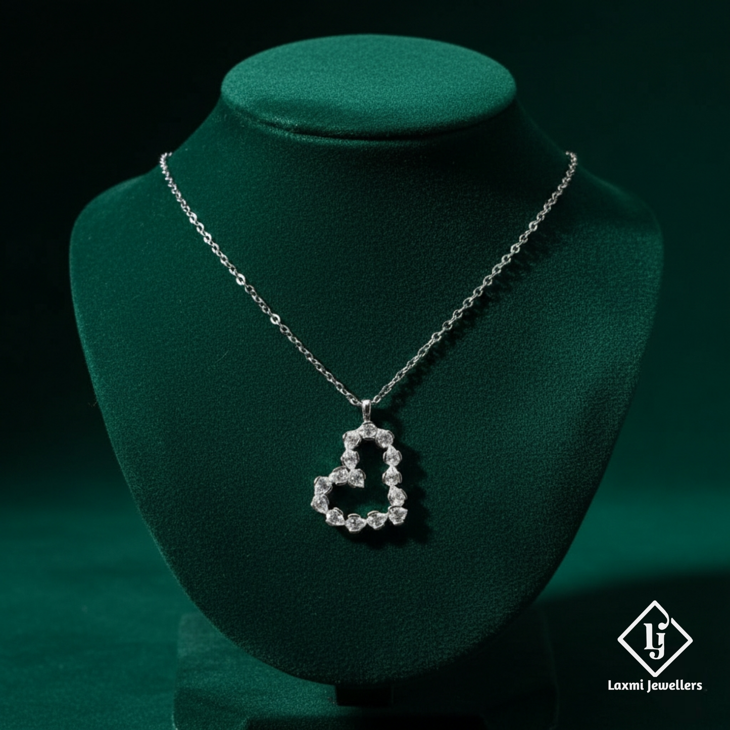 925 Sterling Silver Heart Shape Diamond Pendant Necklace for Women | CZ Stone Stylish Love Necklace