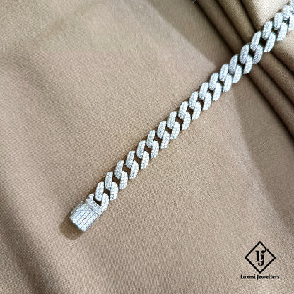 925 Silver Iced Cuban Link Bracelet for Men – Heavy, Stylish & Durable