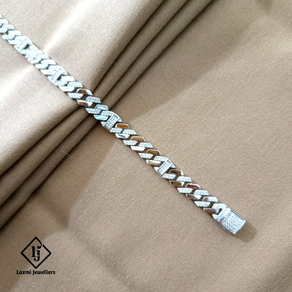 925 Silver Iced Cuban Link Bracelet for Men – Heavy, Stylish & Trendy